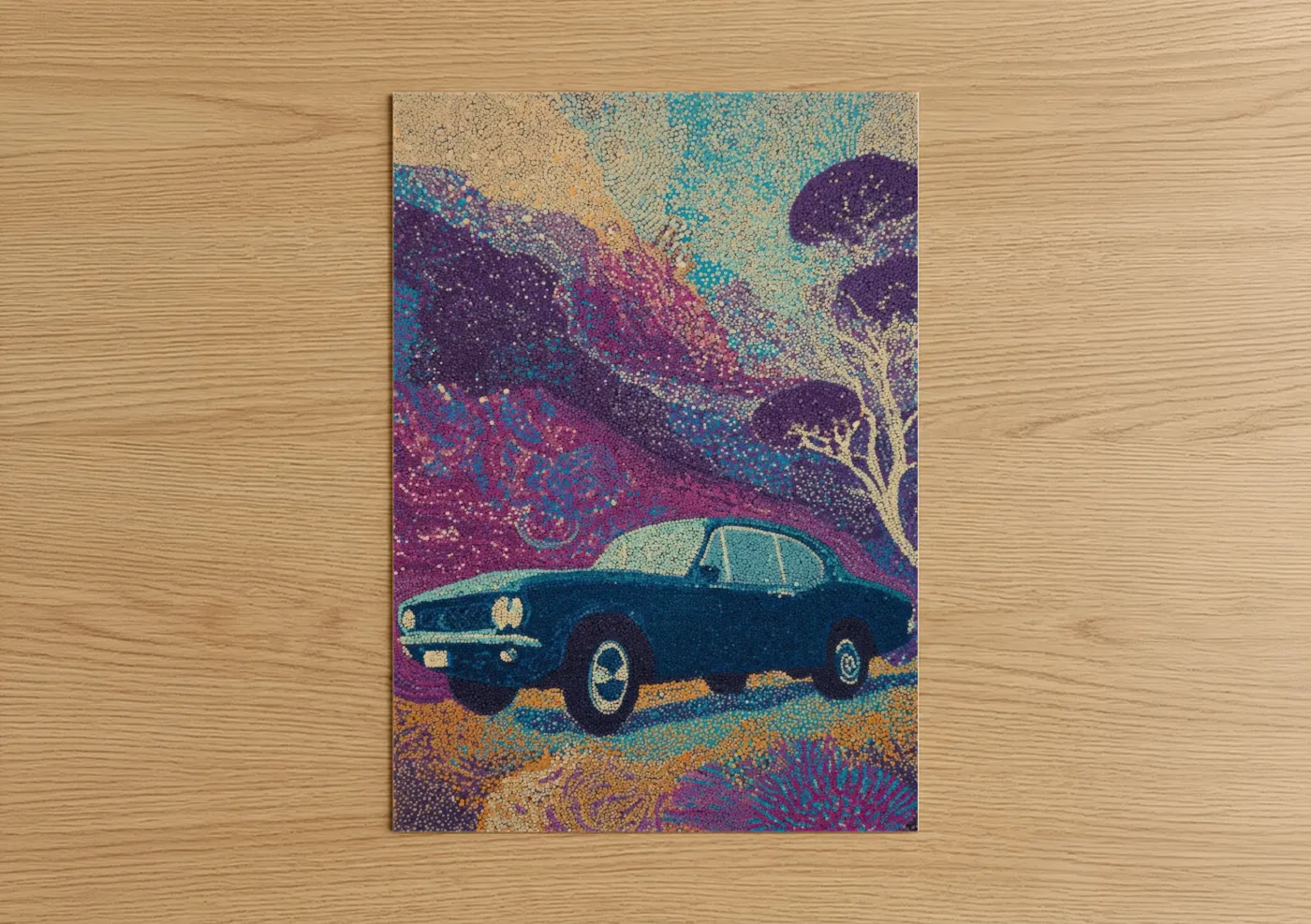 Vintage Dream Car Retro Illustration Wall Art