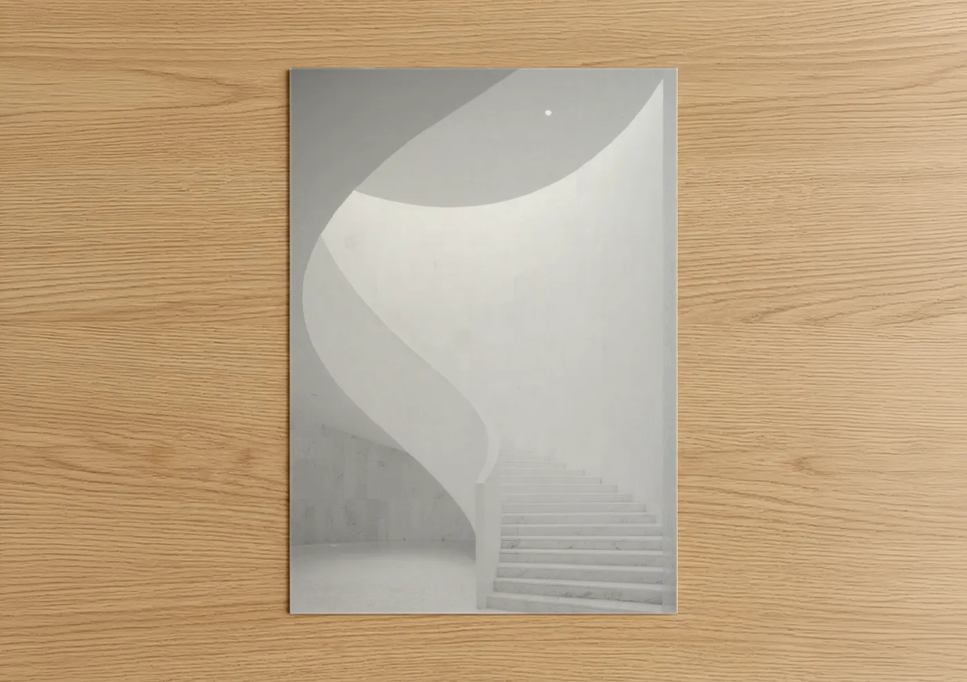 Minimalist Spiral Staircase Architecture Wall Art