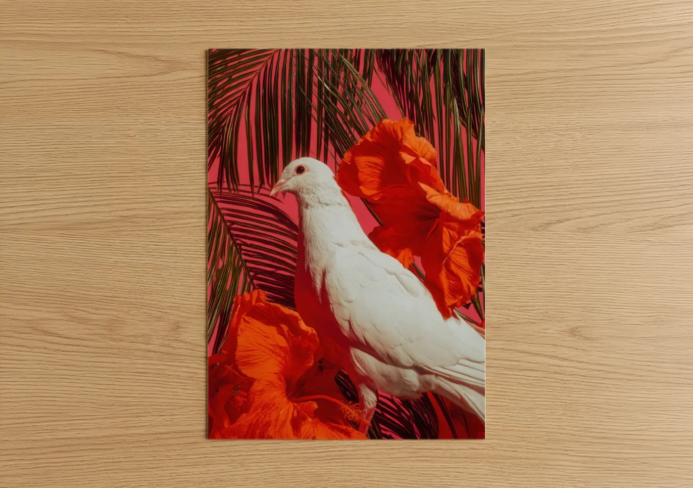 White Dove Tropical Floral Photography Wall Art
