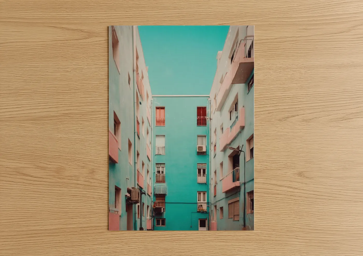 Turquoise Urban Architecture Geometric Wall Art