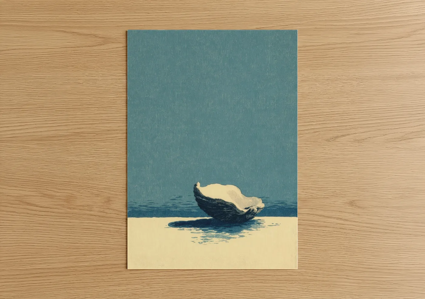 Coastal Oyster Shell Beach Illustration Wall Art