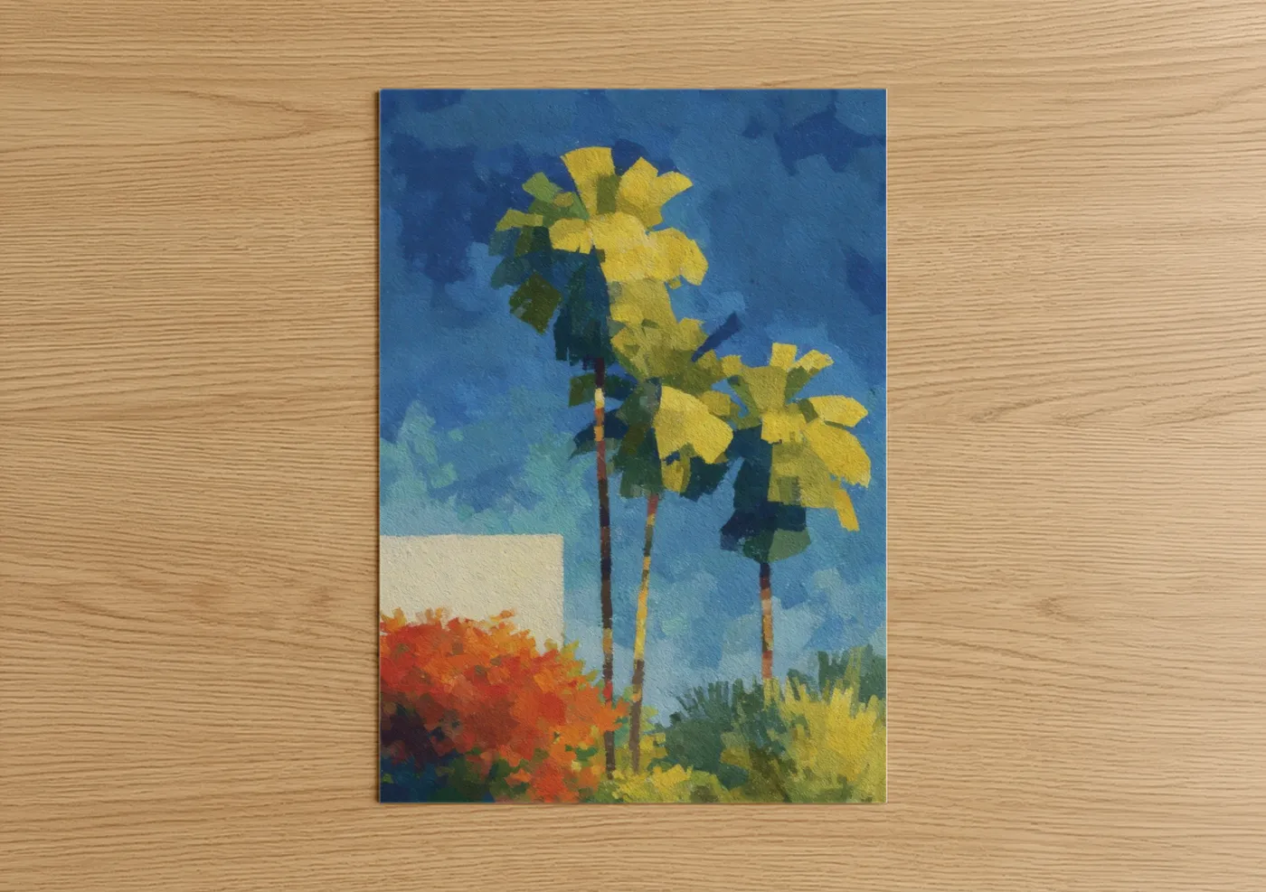 Coastal Palm Trees Blue Sky Wall Art