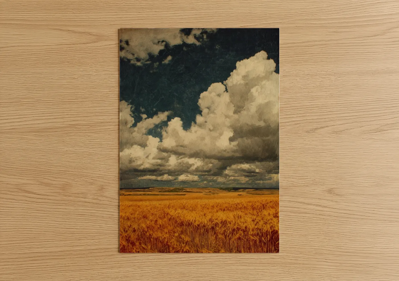 Dramatic Storm Clouds Golden Field Wall Art