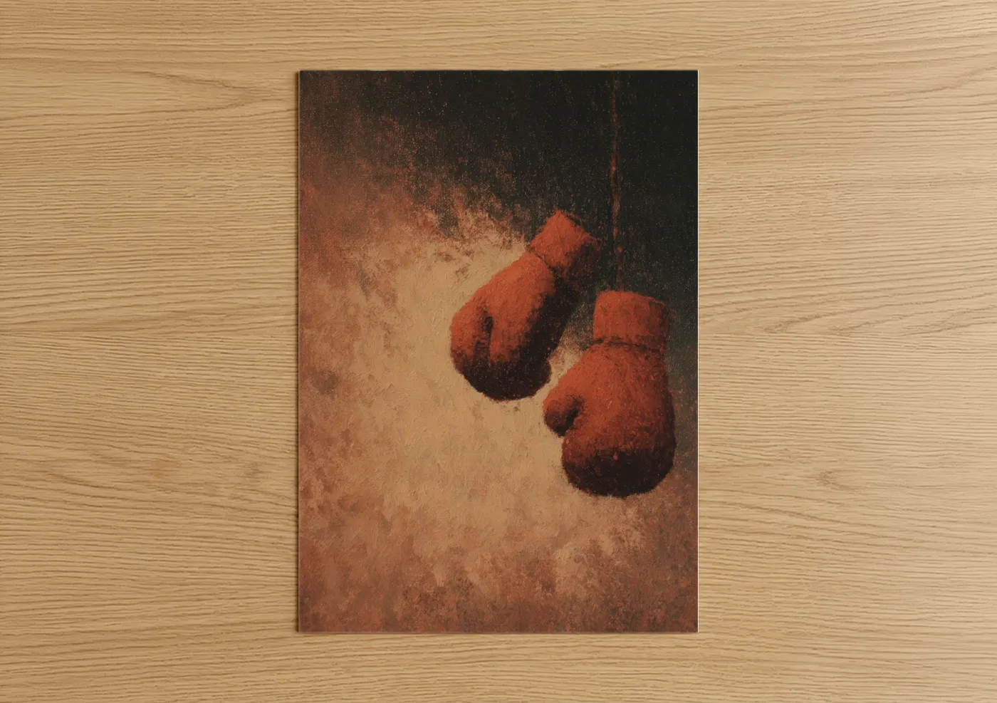 Vintage Boxing Gloves Martial Arts Print Wall Art