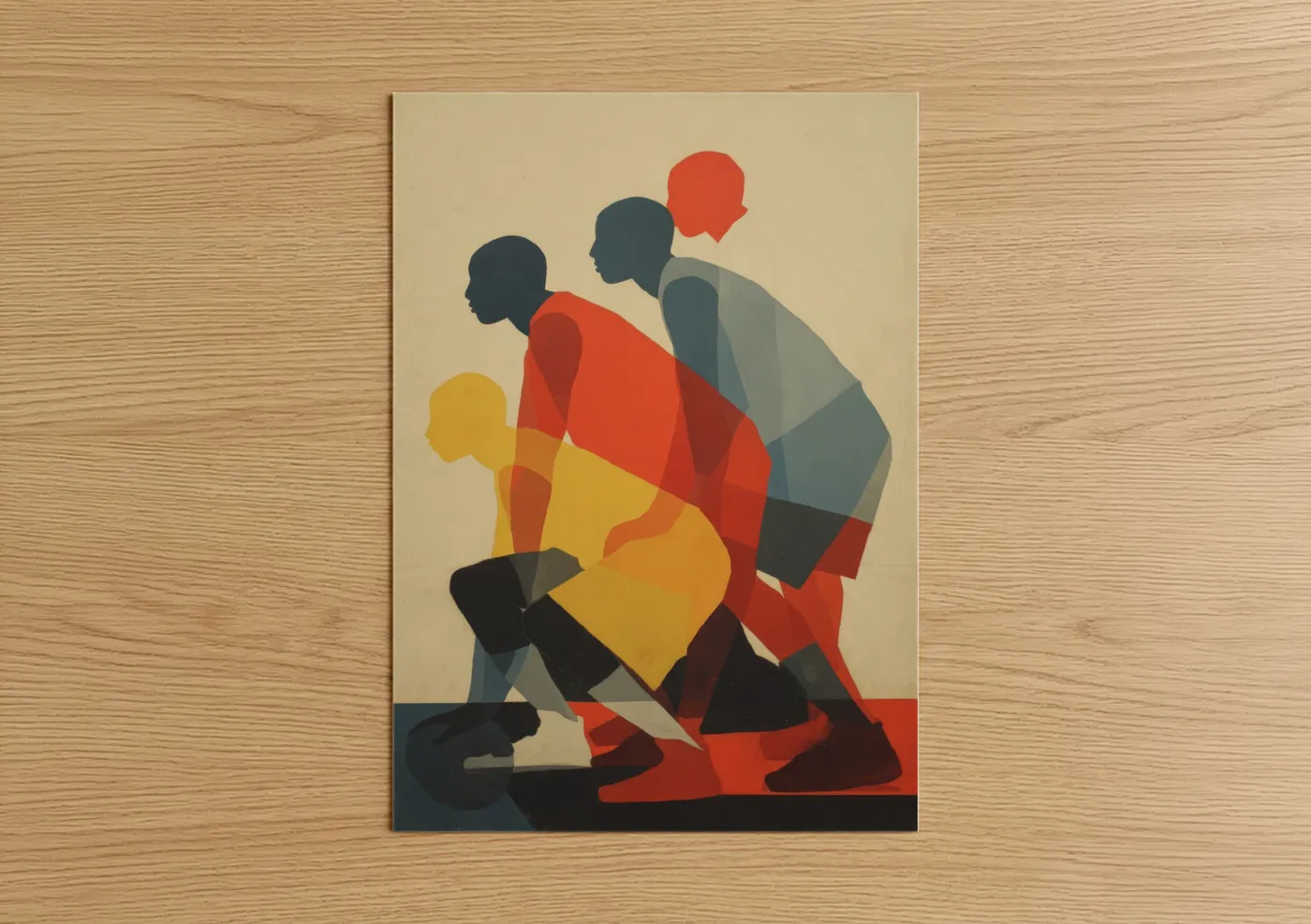 Dynamic Basketball Players Art Deco Wall Art