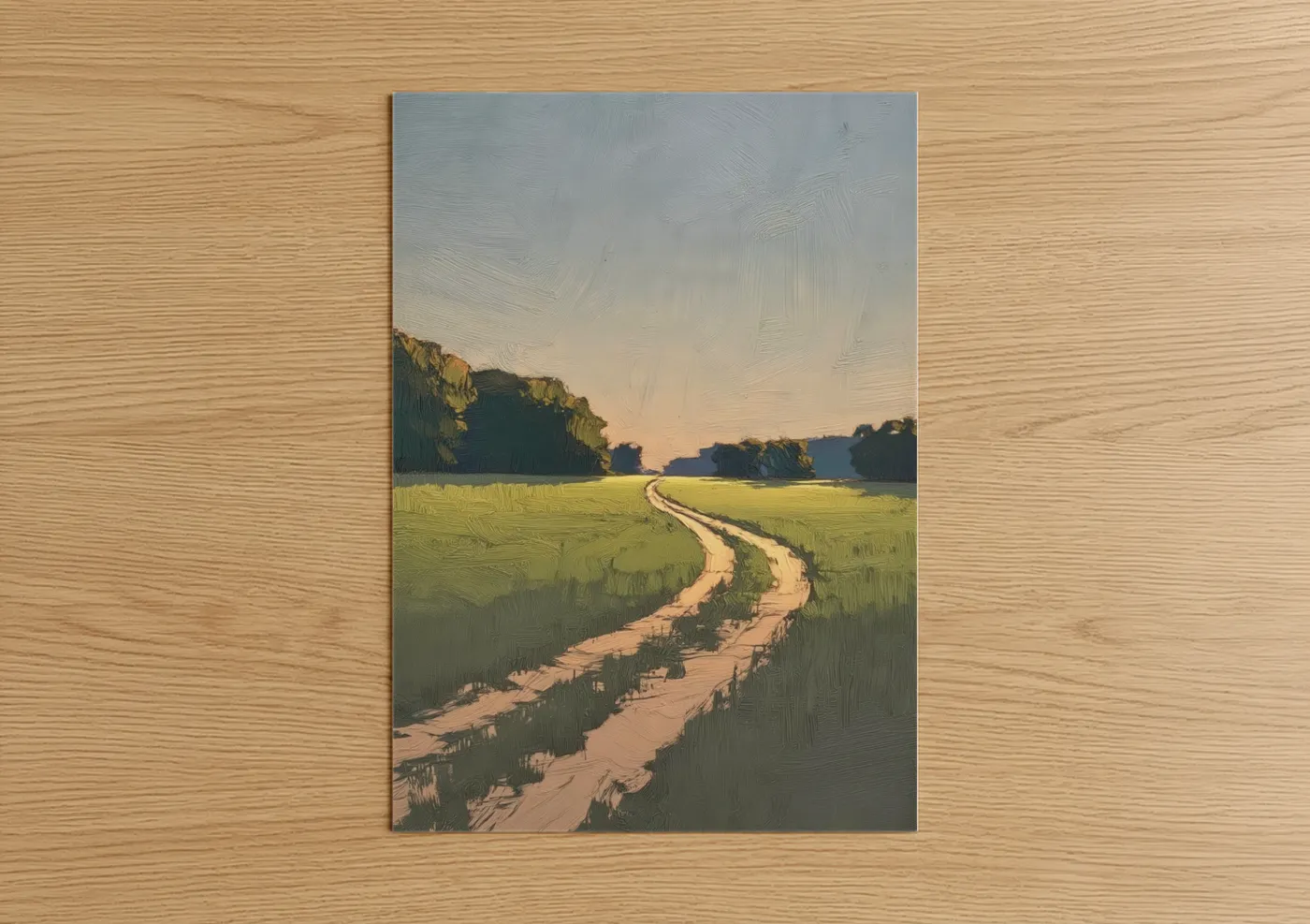 Golden Field Path Landscape Sunset Wall Art