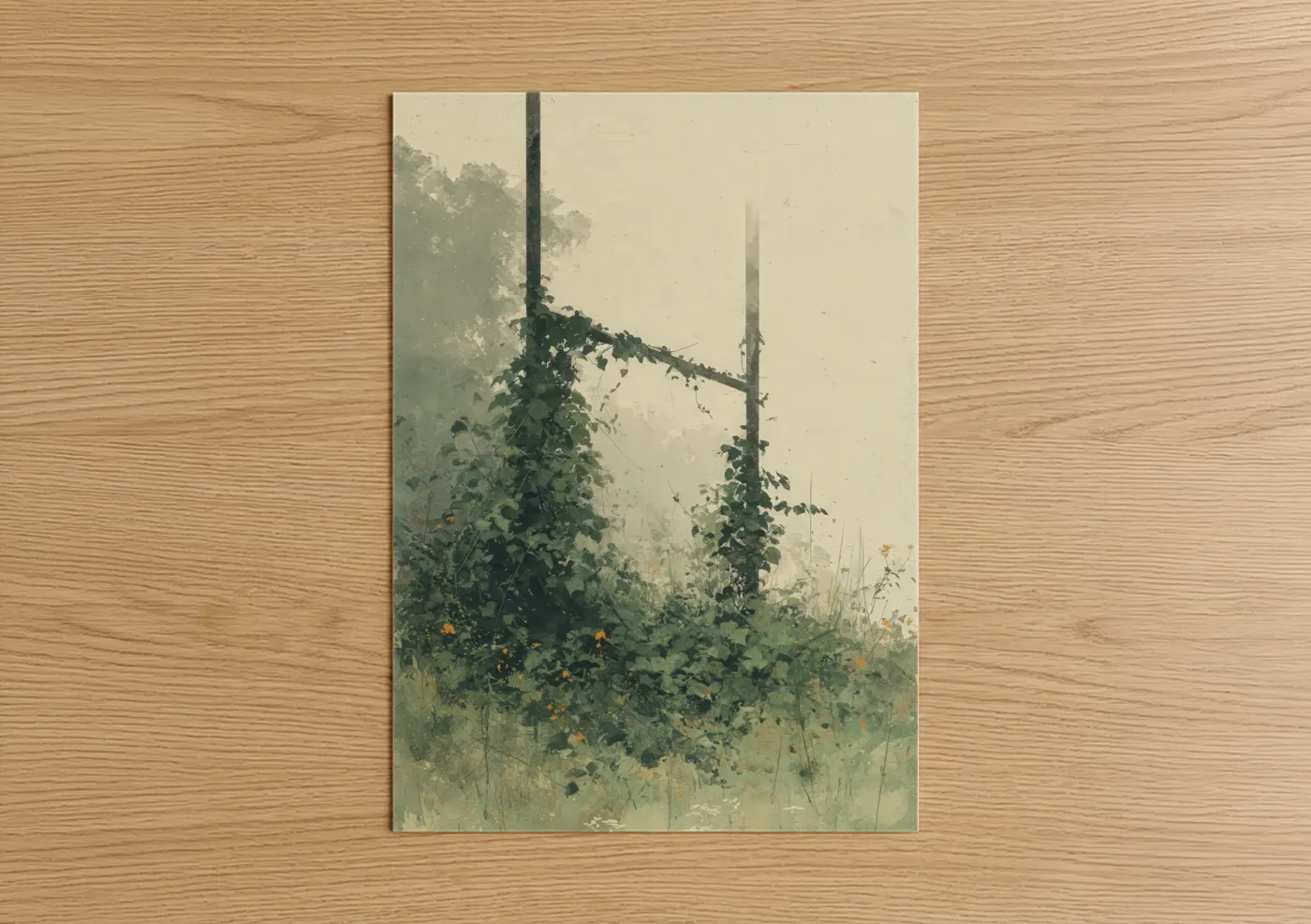Overgrown Rugby Post Nature Reclaims Wall Art