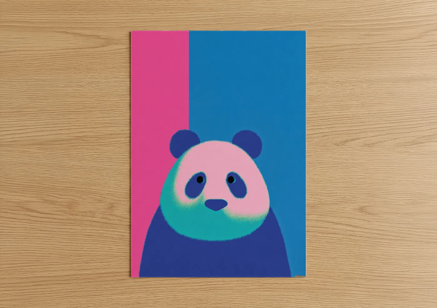 Vibrant Pop Art Panda Illustration Print Wall Art