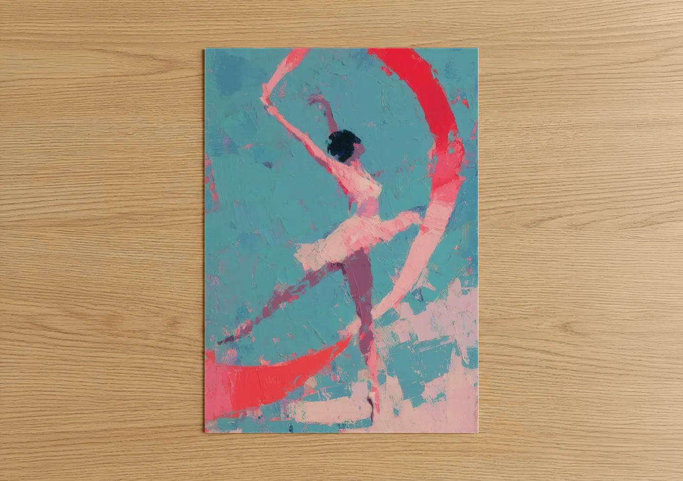 Pink Aerial Gymnast Modern Wall Art