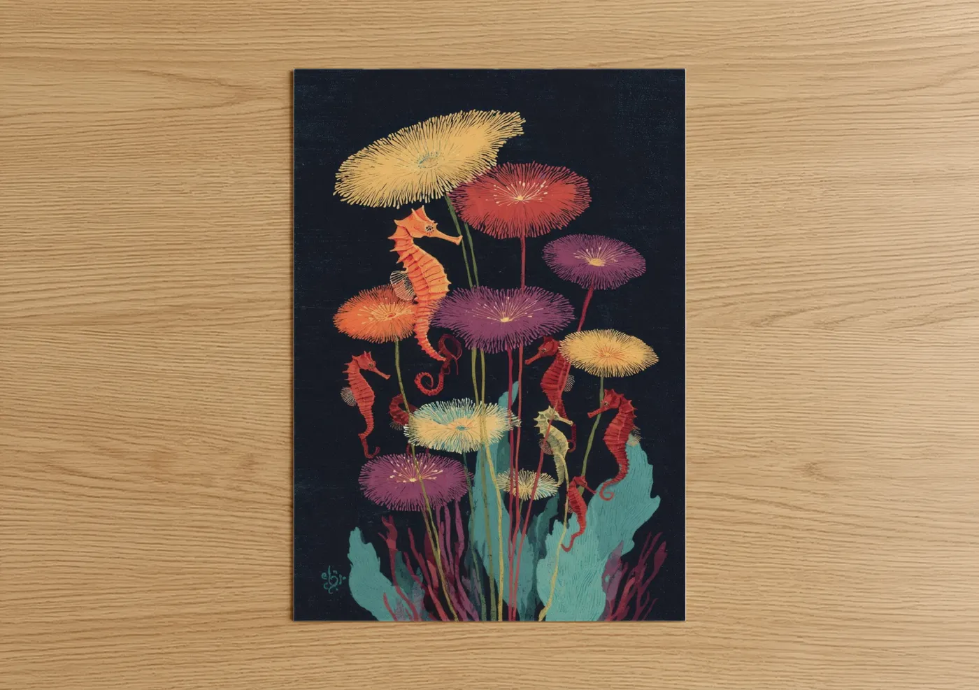 Seahorse Garden Sea Anemone Wall Art