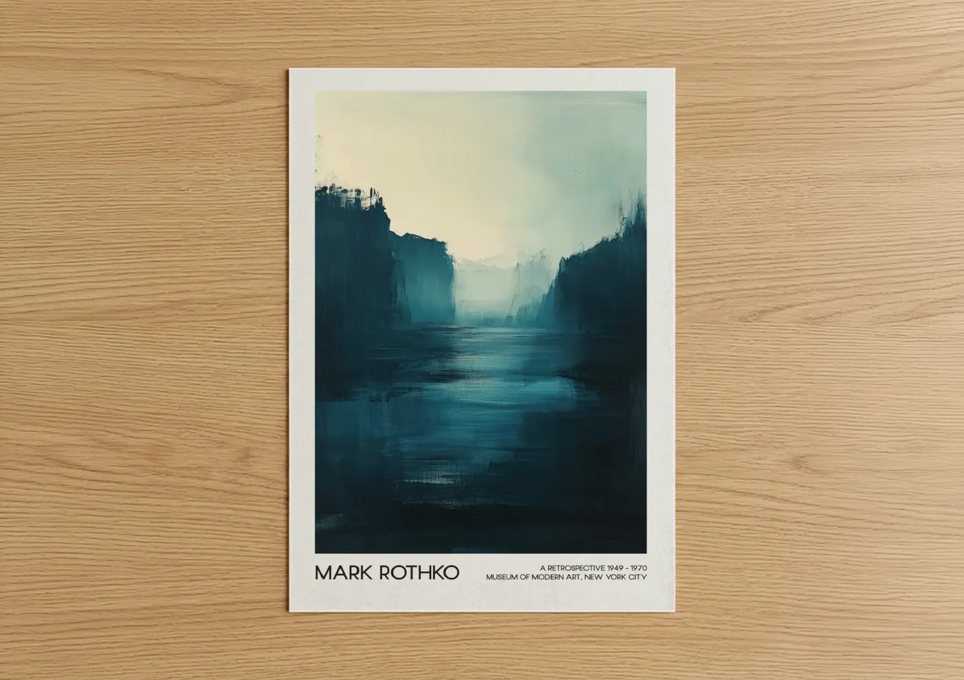 Misty Canyon Vista Abstract Landscape Wall Art