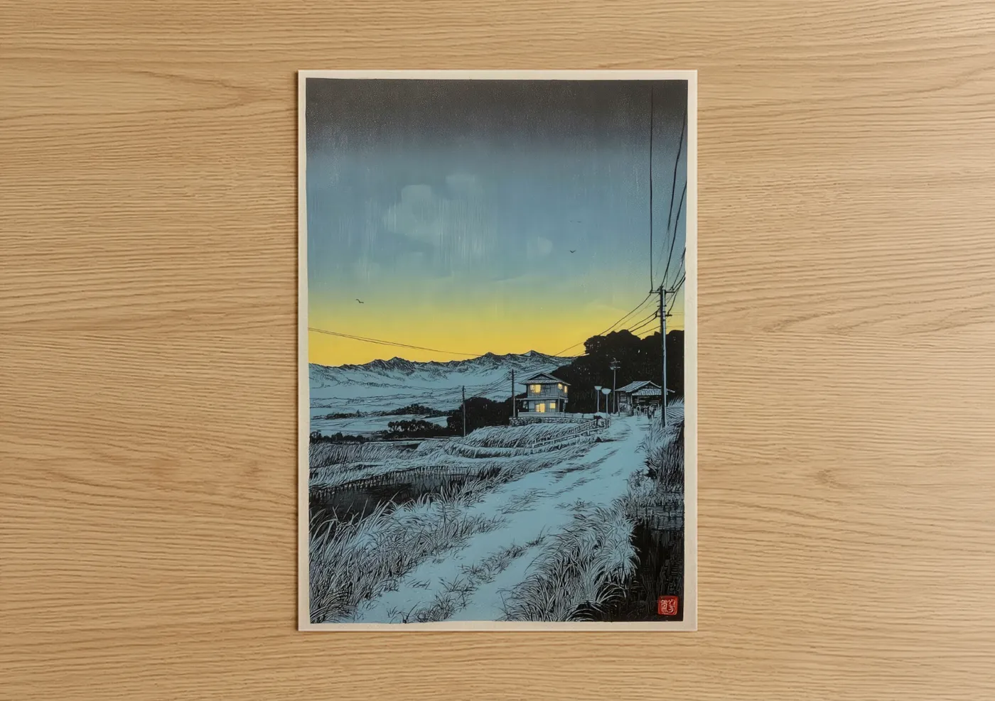 Snowy Arctic Homestead Winter Landscape Wall Art