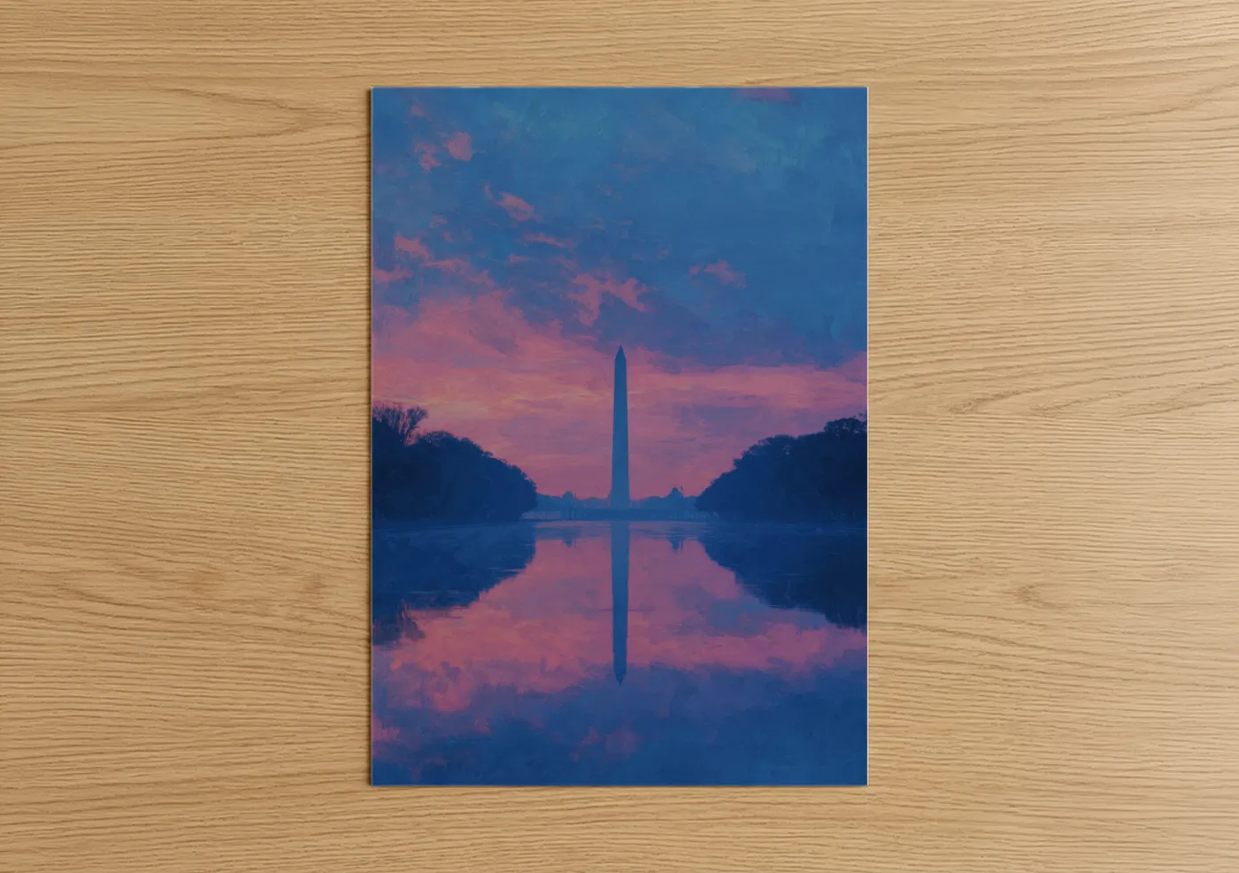 Washington Monument Sunrise Reflection Wall Art