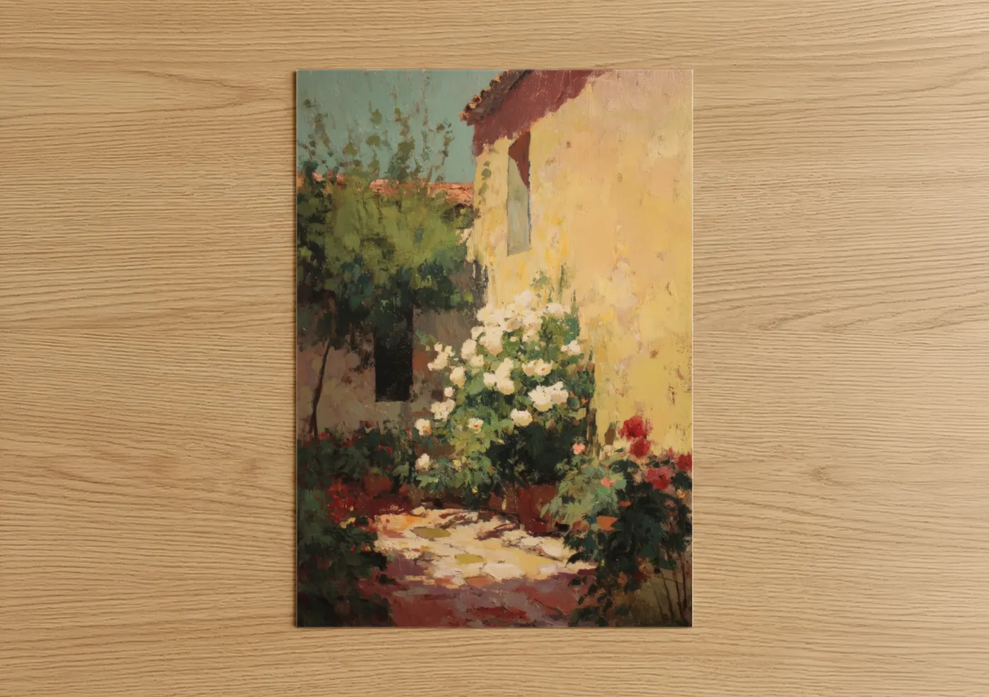 Cottage Peony Garden Impressionist Painting Wall Art