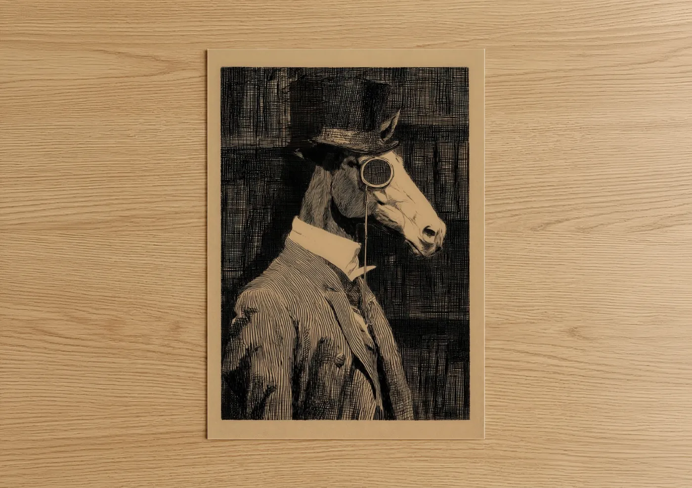 Steampunk Thoroughbred Horse Portrait Wall Art