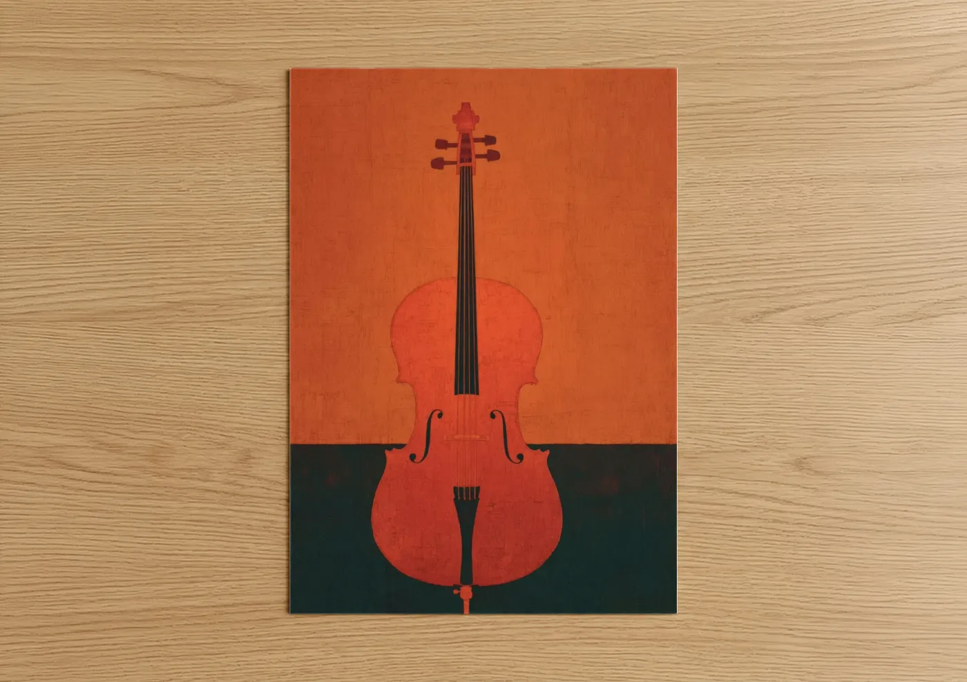 Crimson Cello Minimalist Music Wall Art