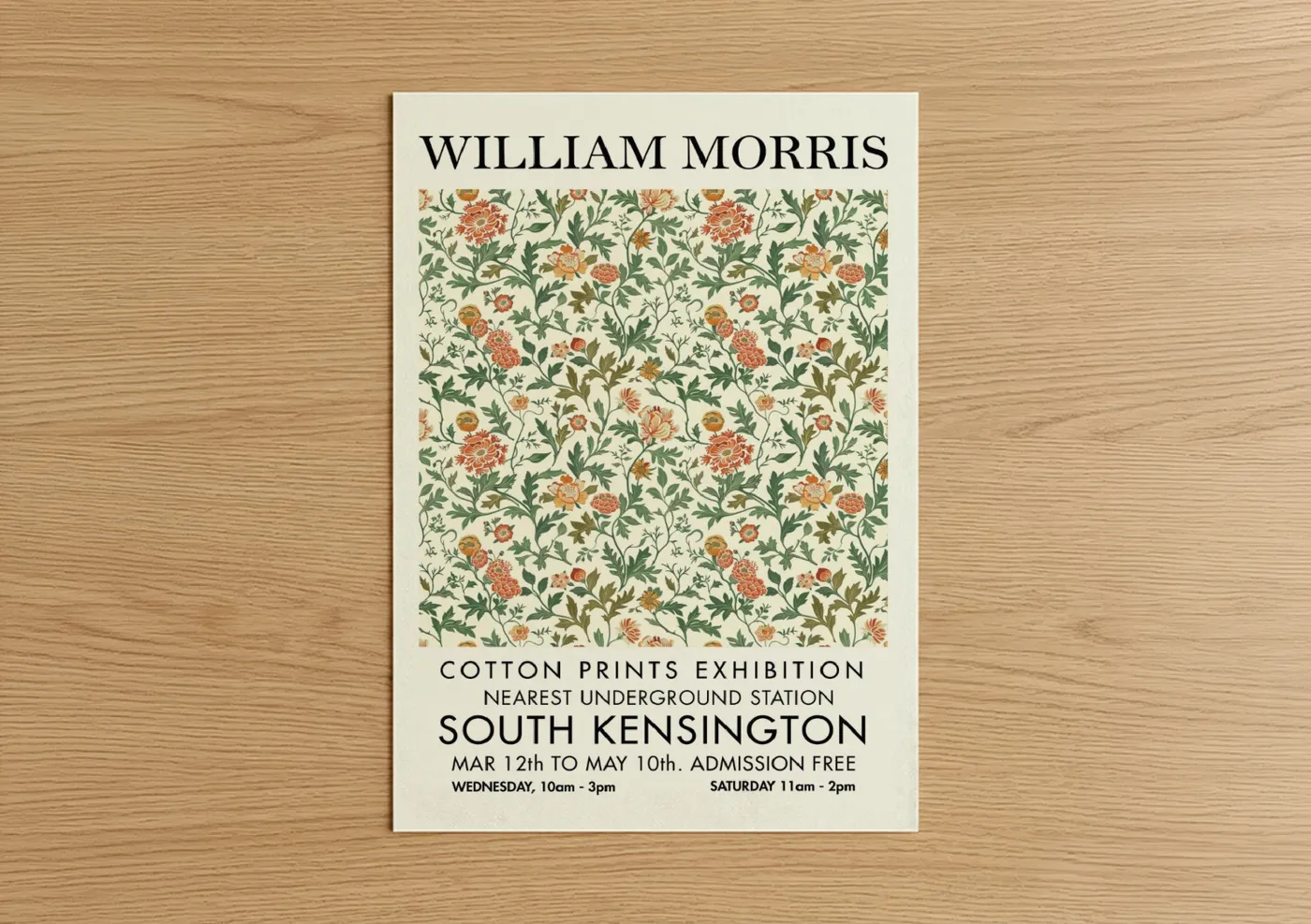 William Morris Marigold Floral Pattern Wall Art