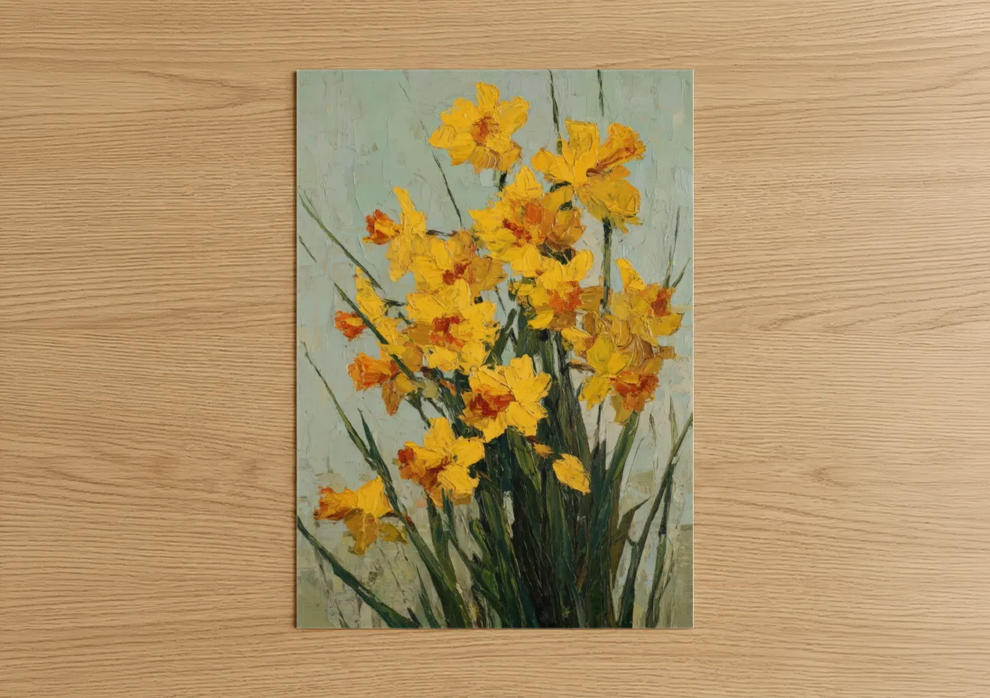 Golden Daffodil Cluster Floral Wall Art
