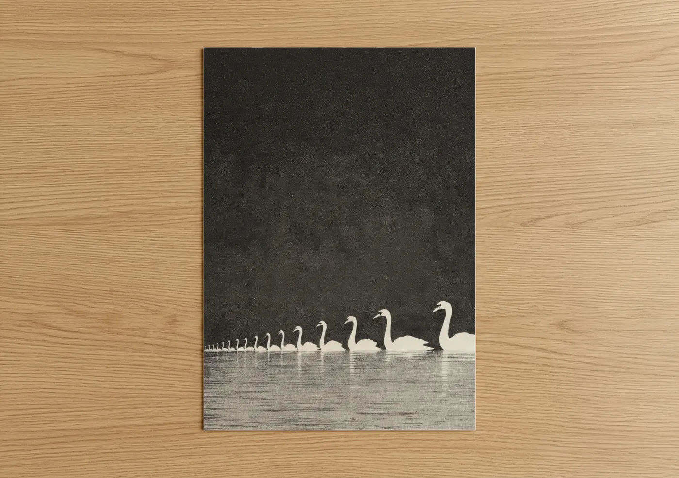 White Swan Procession Water Wall Art