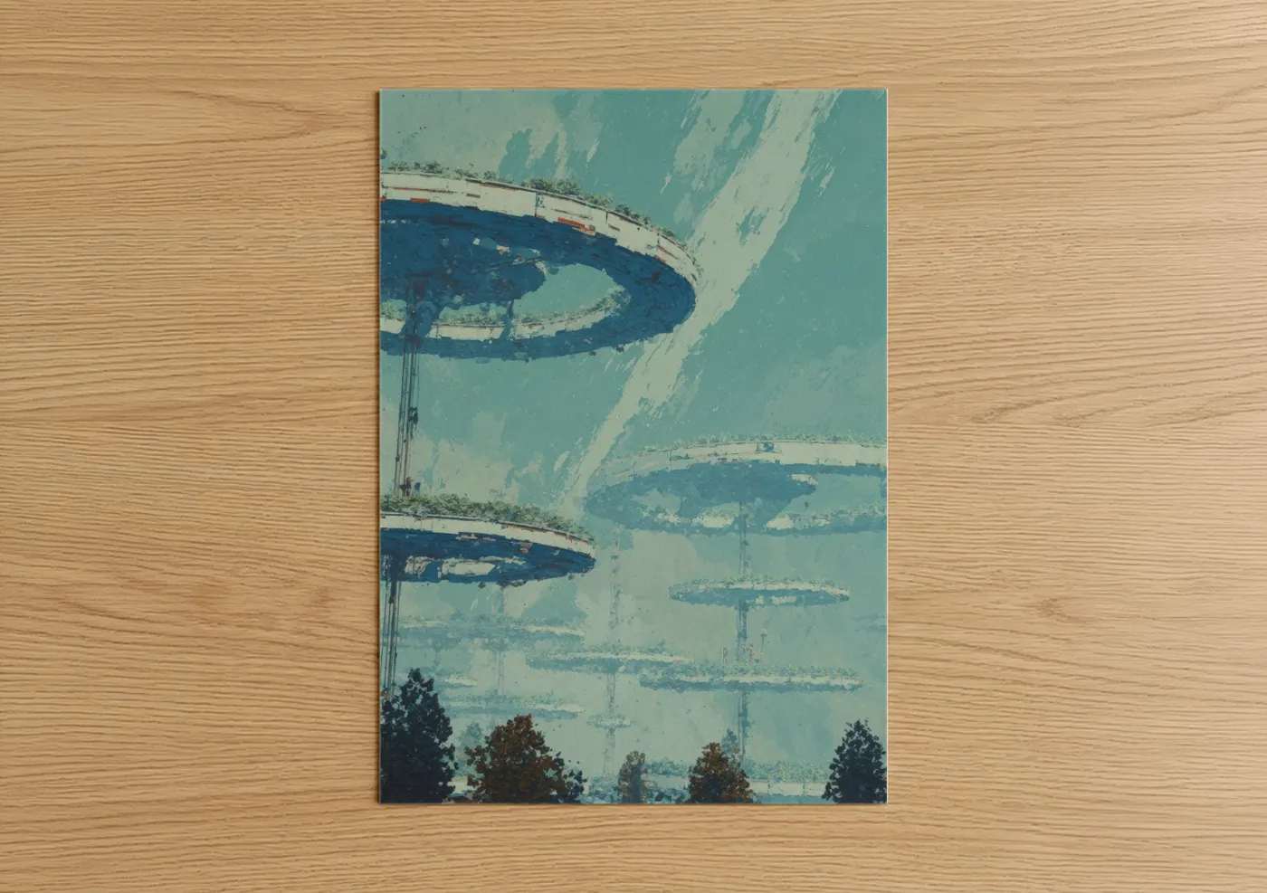 Futuristic Orbital Stations Sci-Fi Wall Art