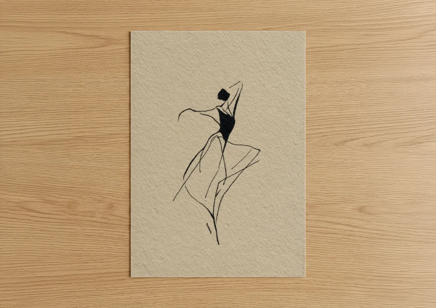 Expressive Zumba Dancer Line Art Wall Art
