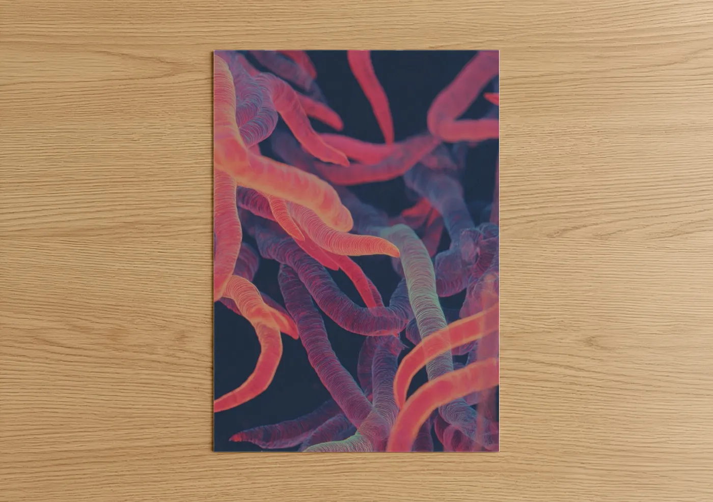 Neon Candy Strands Abstract Wall Art