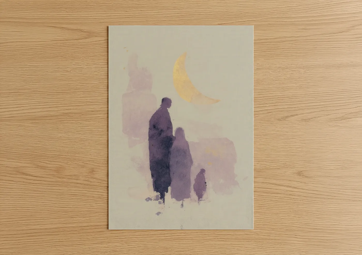 Moonlit Prayer Islamic Spiritual Wall Art