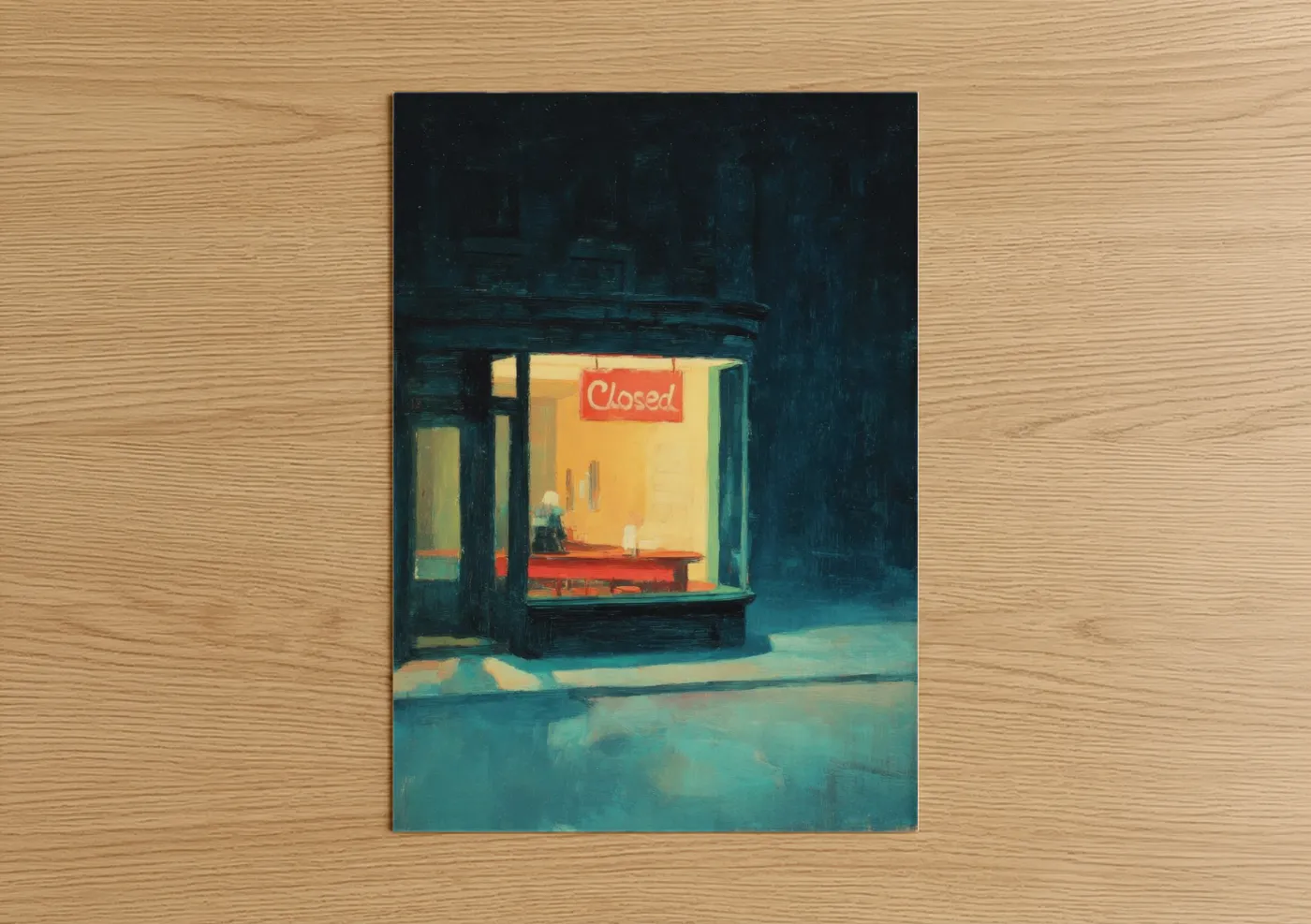 Closed Storefront Night Window Wall Art