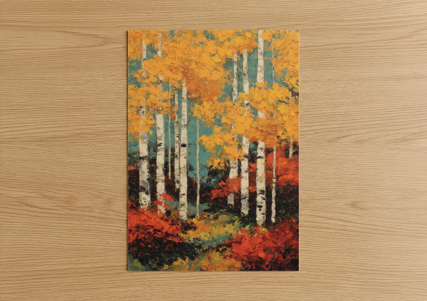 Autumn Aspen Forest Golden Leaves Wall Art