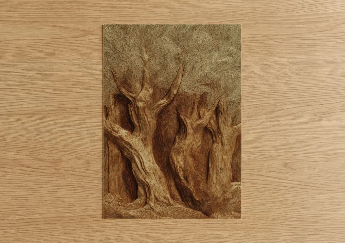 Ancient Grove Woodcarving Fine Detail Wall Art
