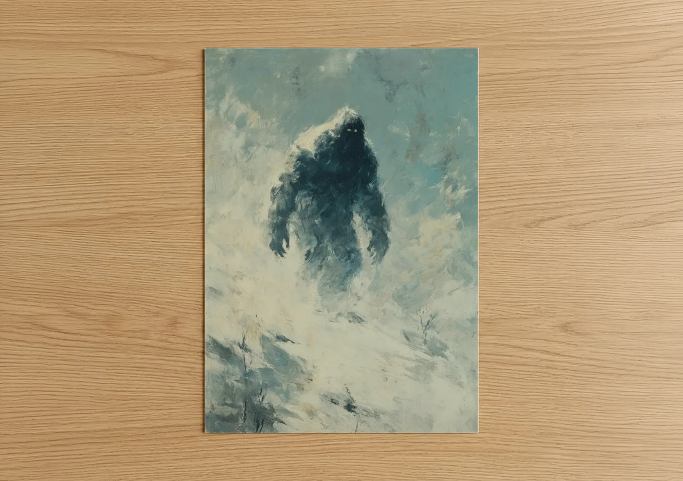 Snowy Yeti Mountain Creature Wall Art