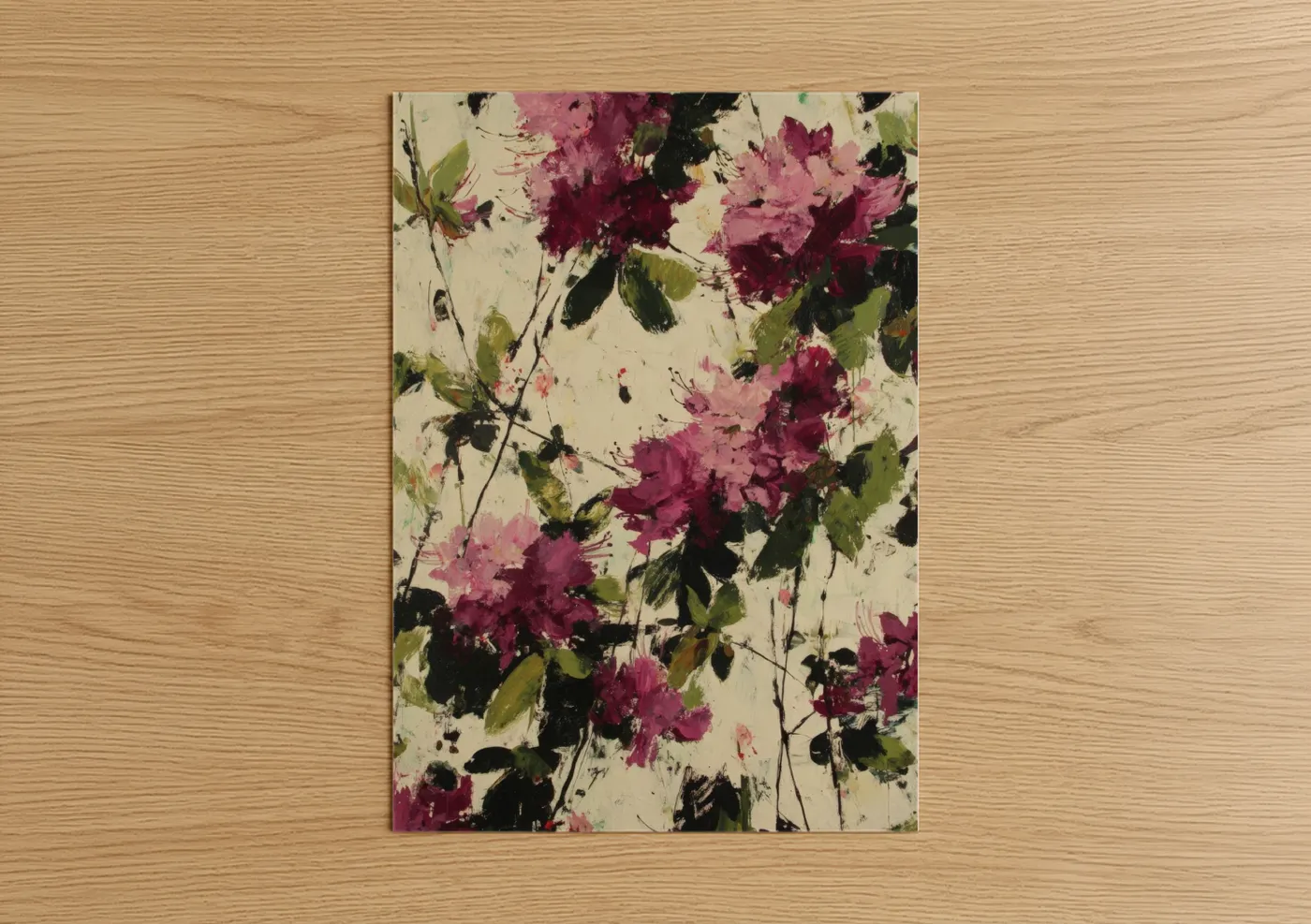Magenta Rhododendron Abstract Floral Wall Art