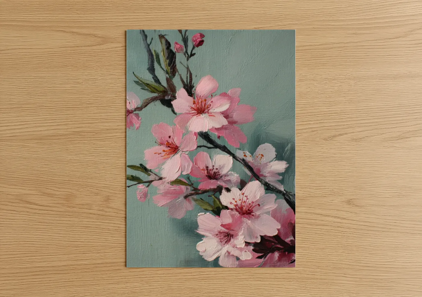 Spring Cherry Blossoms Oil Painting Wall Art