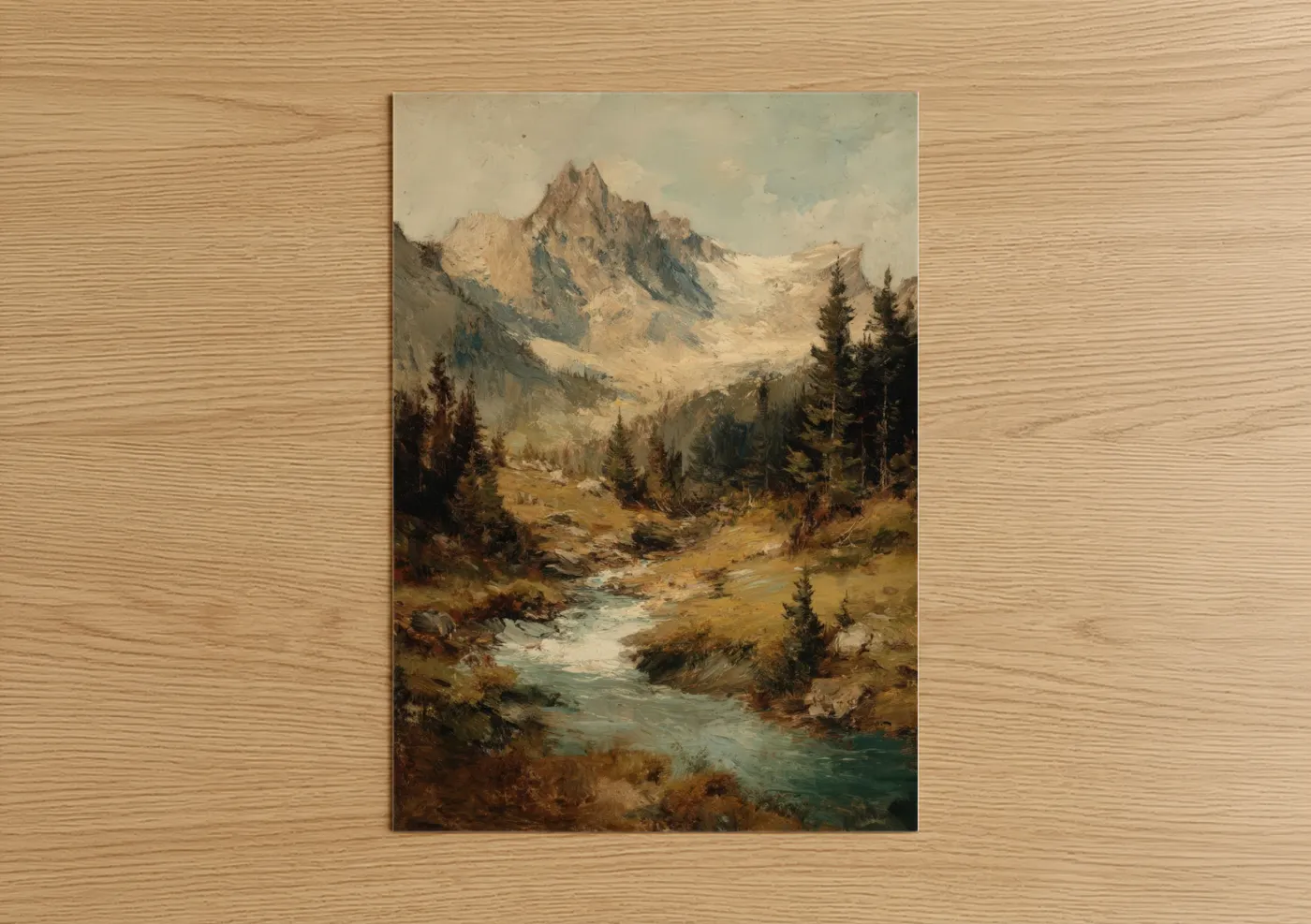 Snow-Capped Alpine Peak Mountain Landscape Wall Art
