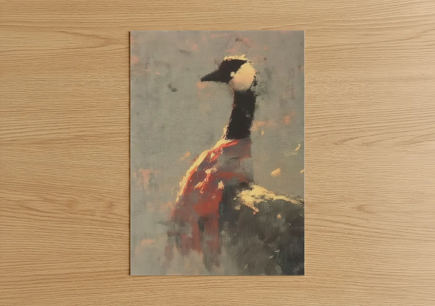 Crimson Goose Portrait Oil Painting Wall Art