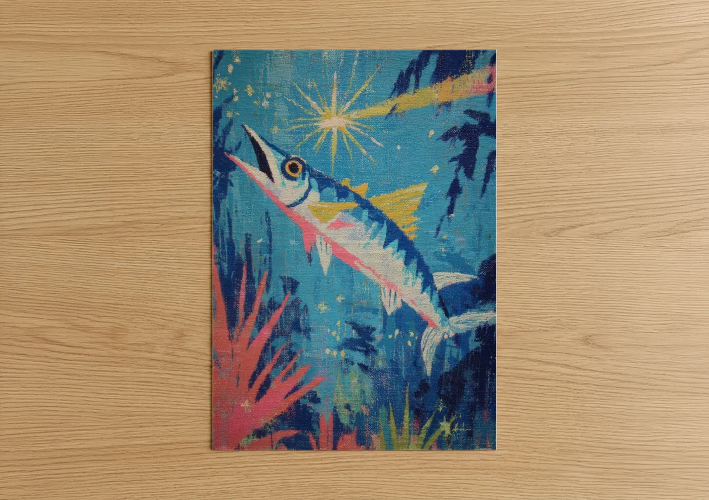 Tropical Wahoo Fish Vibrant Underwater Wall Art