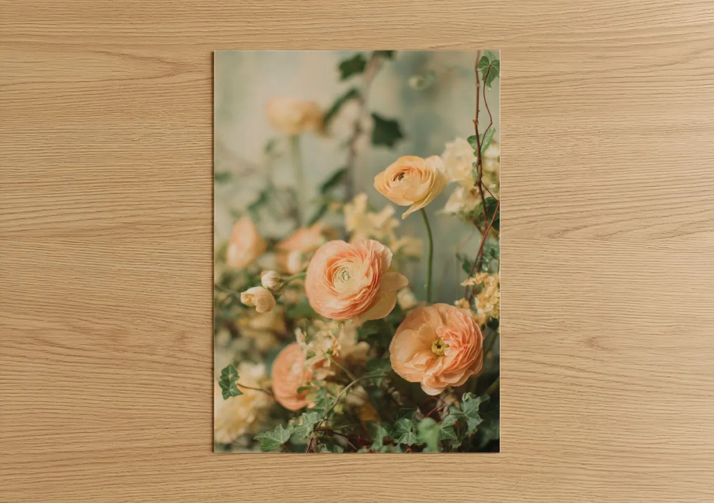 Peachy Ranunculus Floral Photography Wall Art
