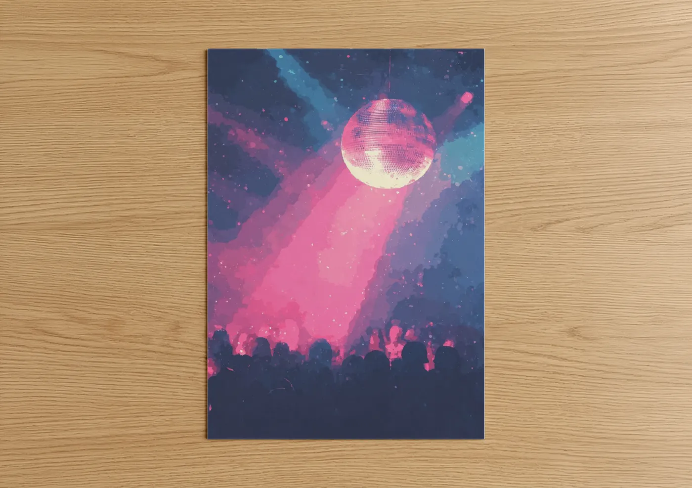 Neon Disco Ball Party Lights Wall Art