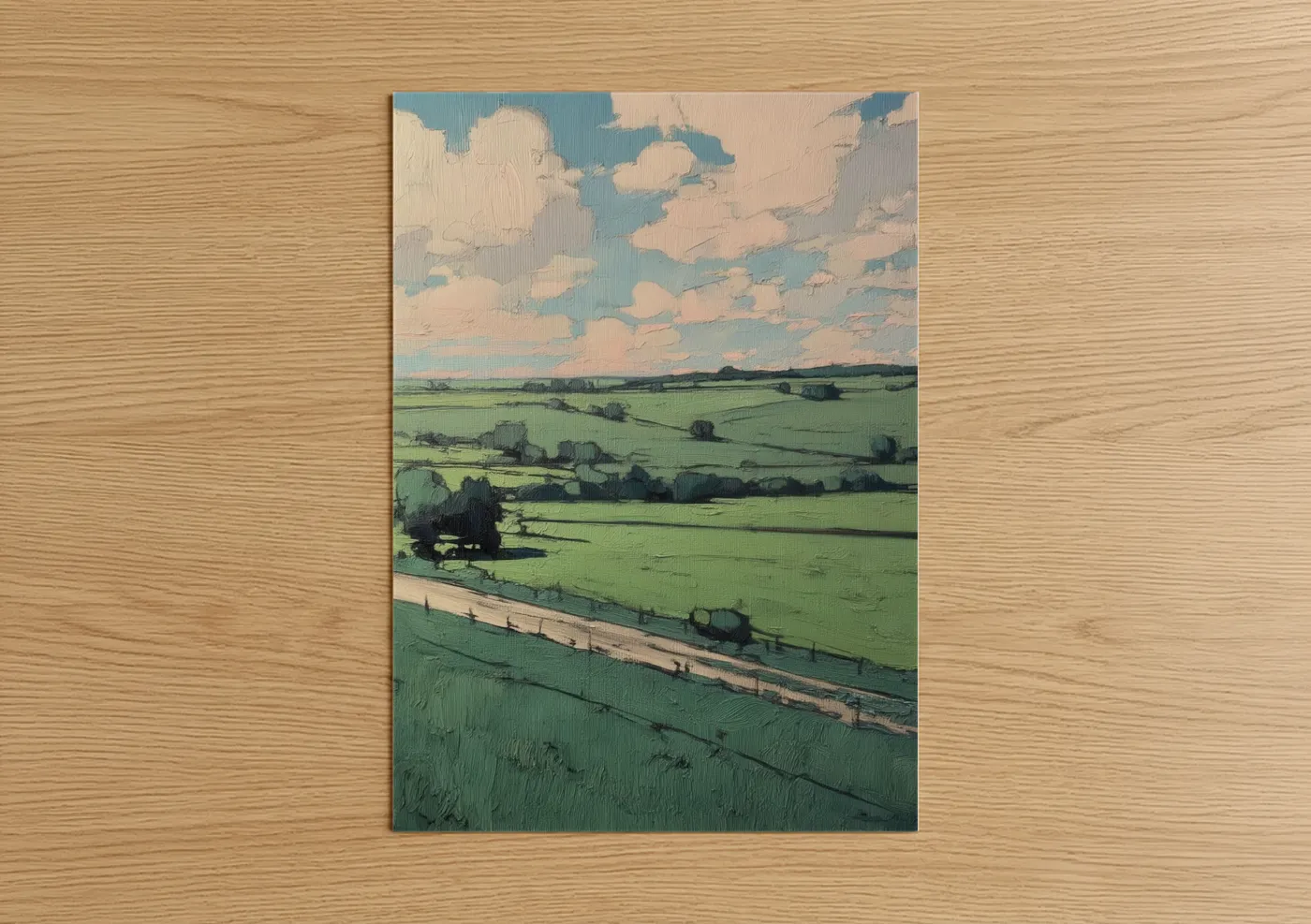 Rolling Green Valley Landscape Wall Art
