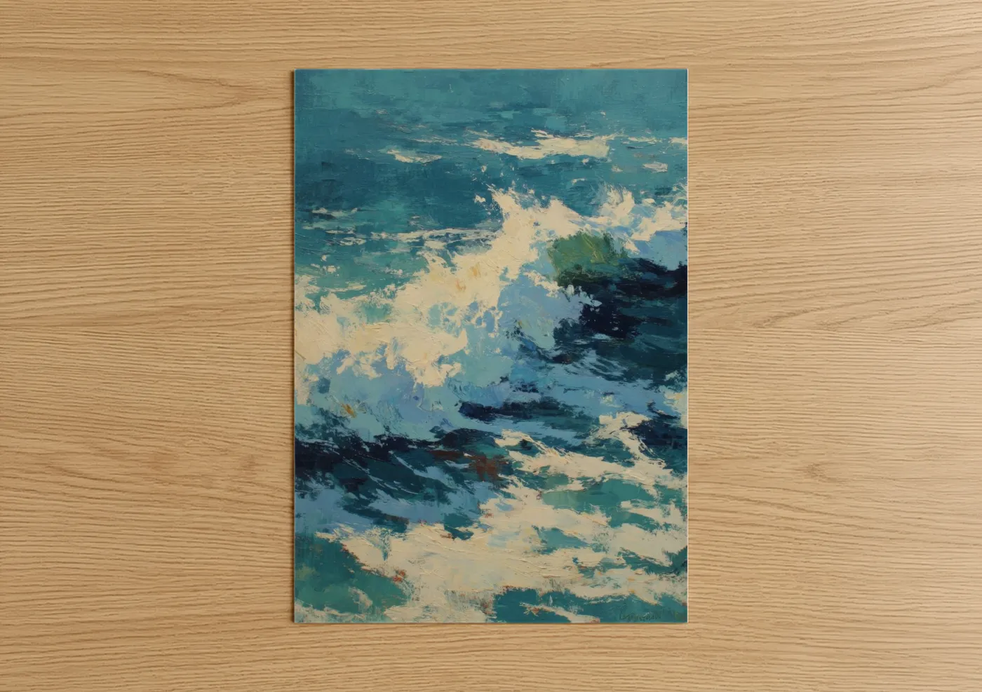 Coastal Wave Study Impressionist Ocean Wall Art