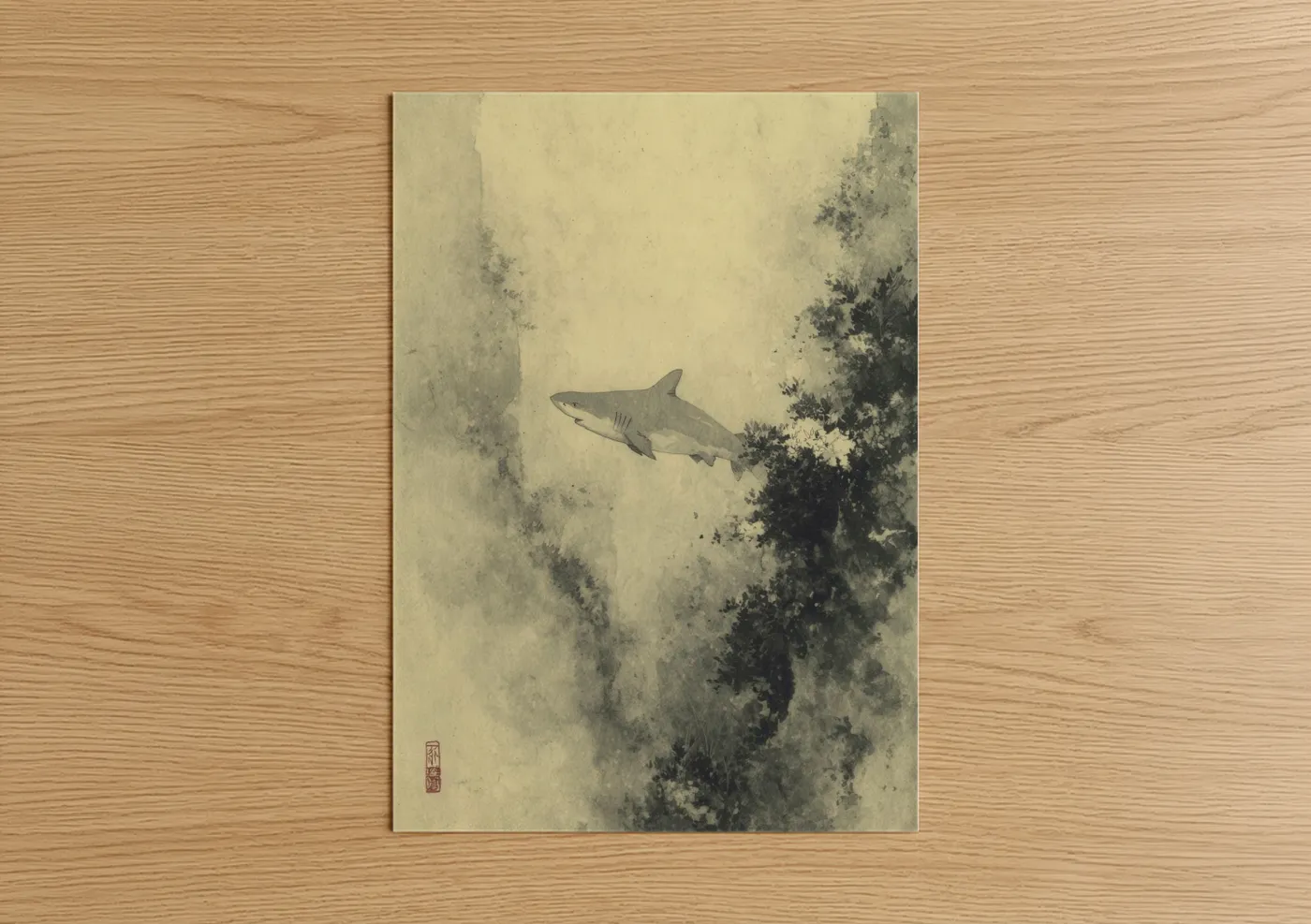 Lemon Shark Watercolor Ocean Wall Art