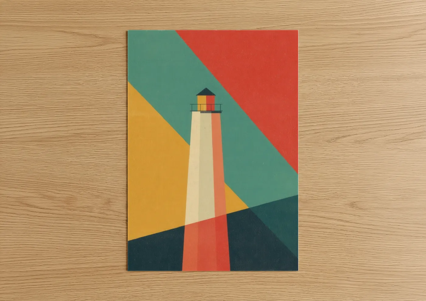 Geometric Lighthouse Art Deco Design Wall Art