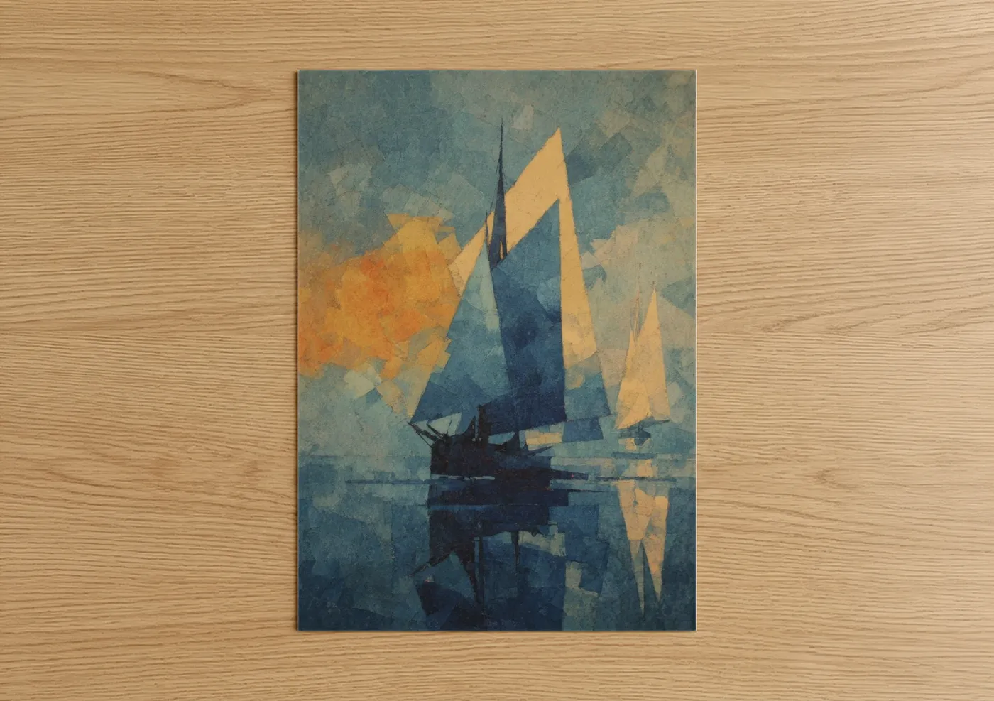 Golden Sail Serenity Nautical Wall Art