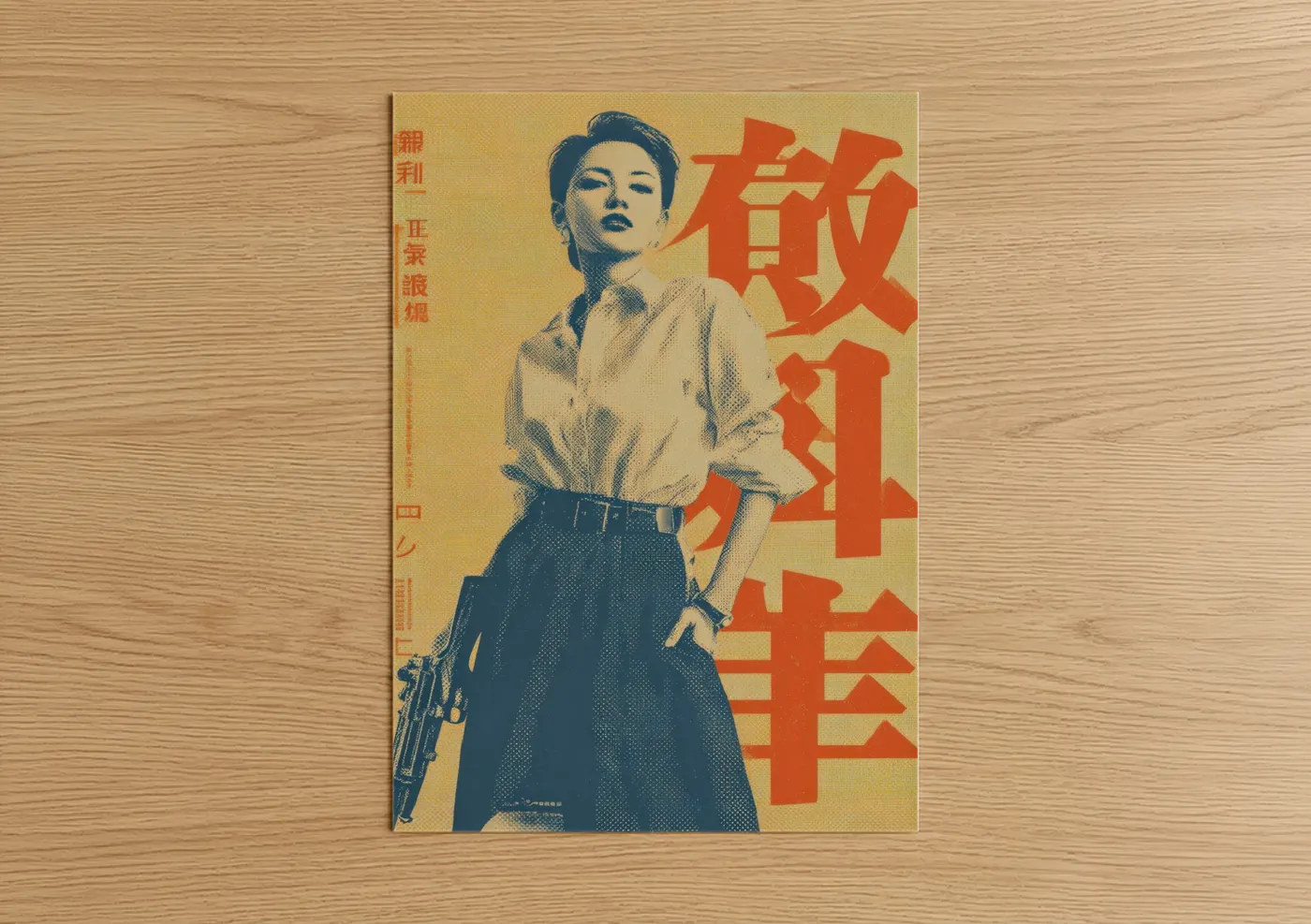 Confident Woman Vintage Japanese Ad Poster Wall Art