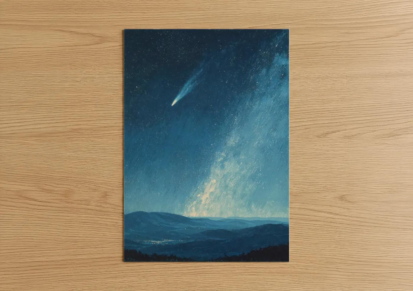 Celestial Comet Night Sky Milky Way Wall Art