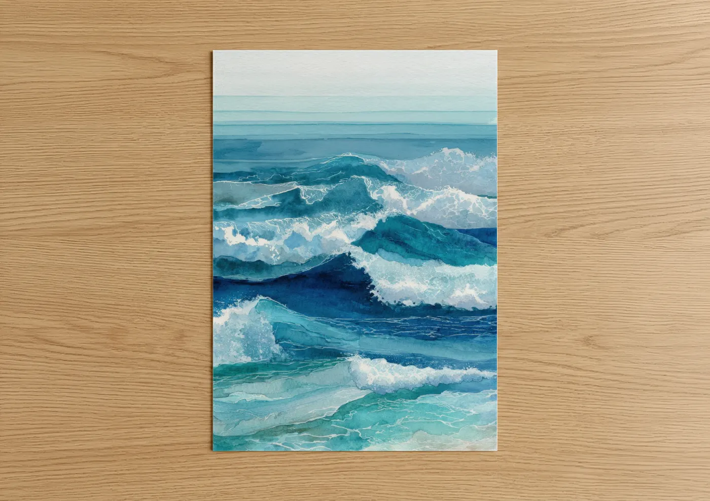 Ocean waves seascape art print Wall Art