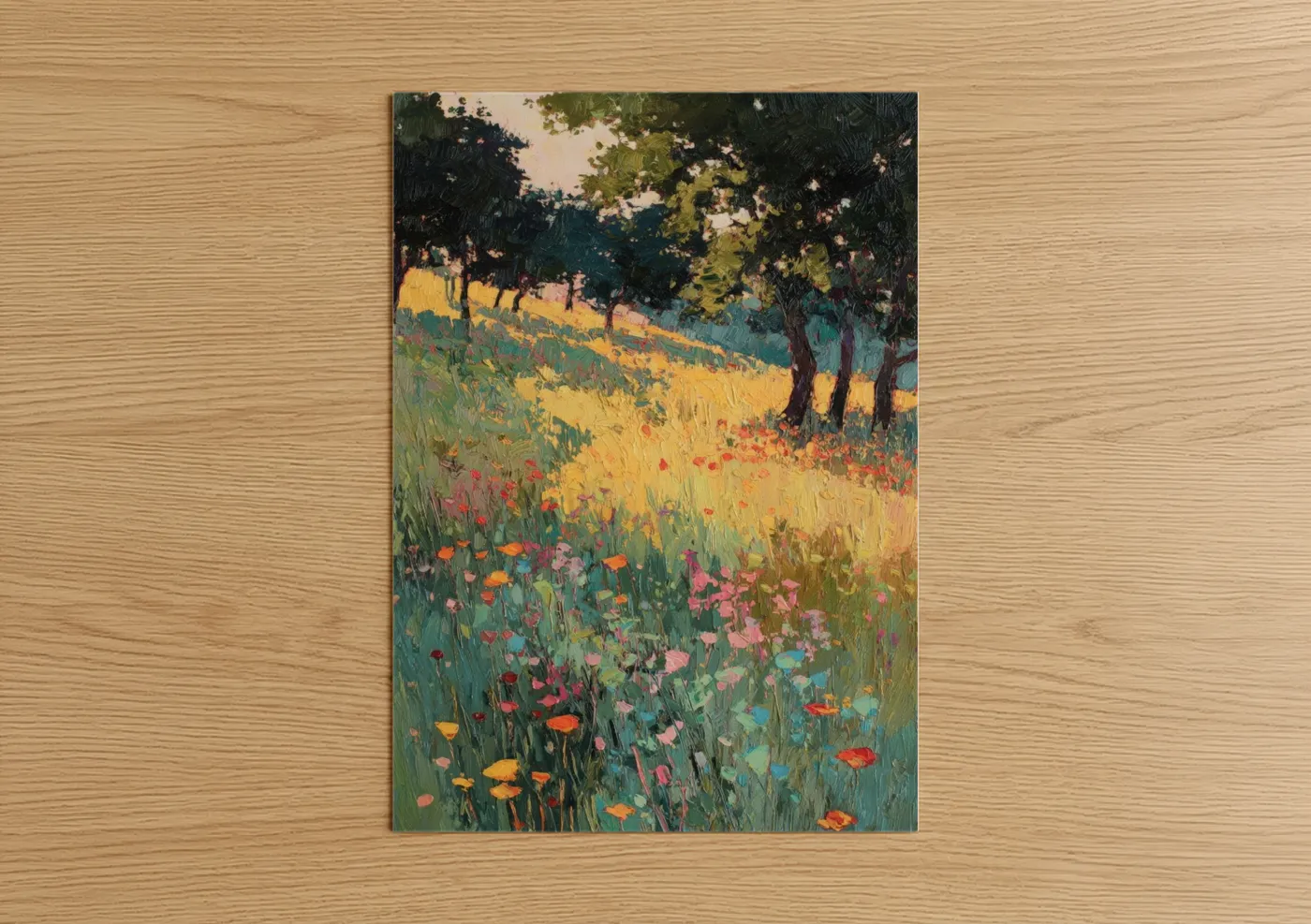 Golden Summer Meadow with Wildflowers Wall Art