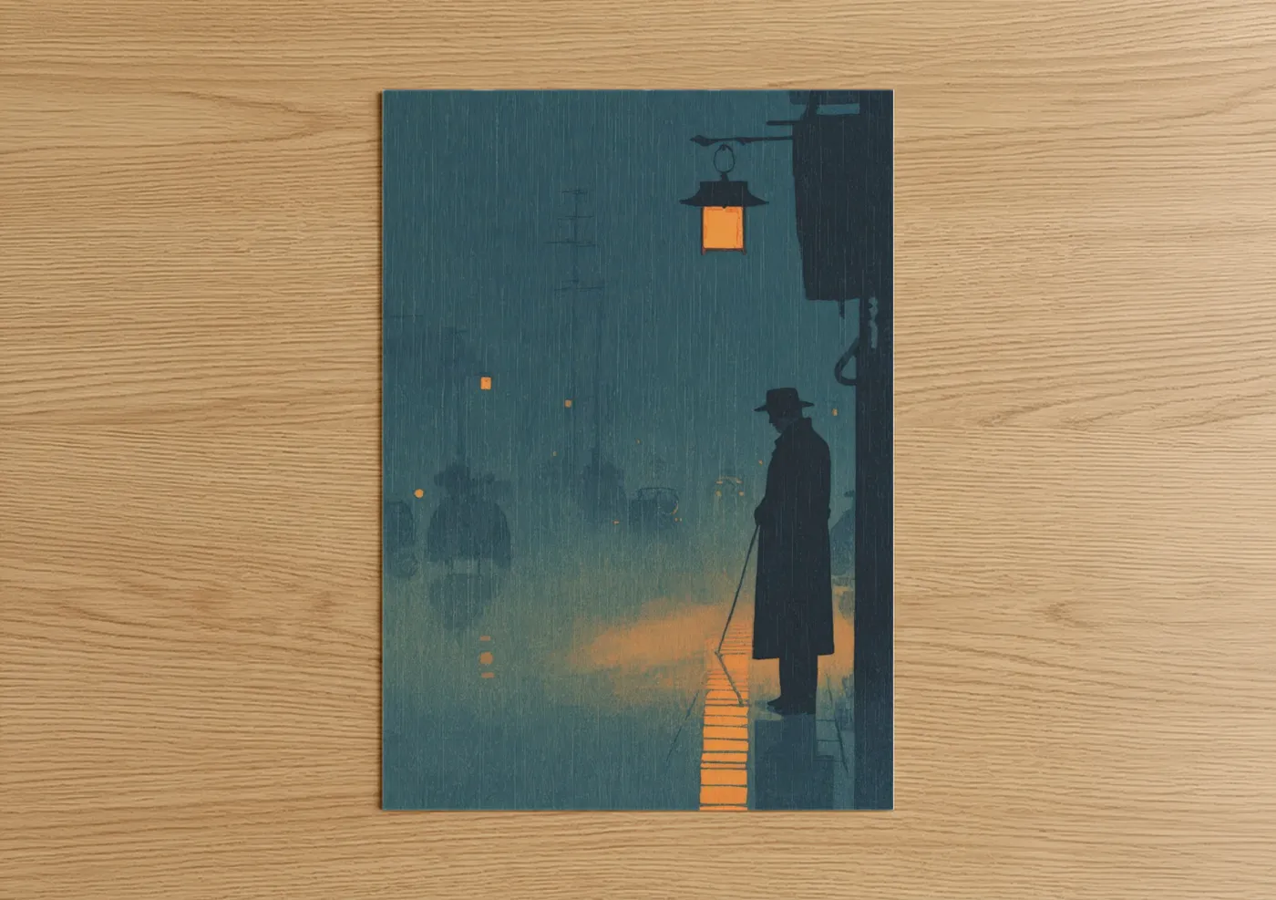 Noir Detective Retro Fashion Illustration Wall Art