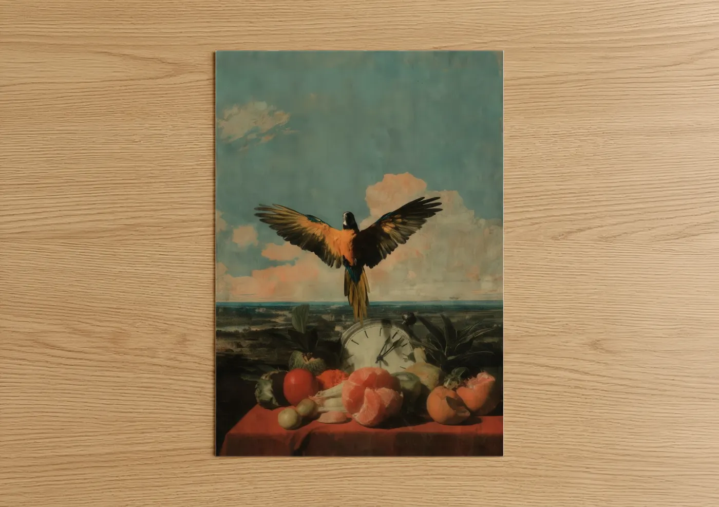Surreal Macaw Sky with Clouds Wall Art
