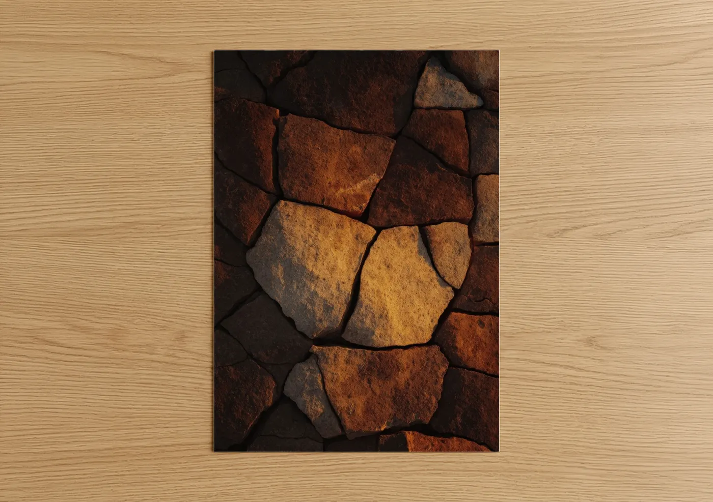 Golden Stone Mosaic Textured Wall Art